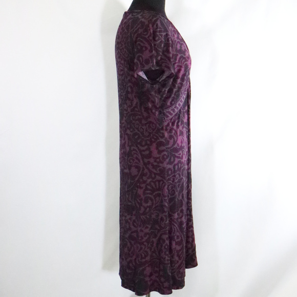APT 9 Purple Paisley Print Stretch Dress - Picture 4 of 7